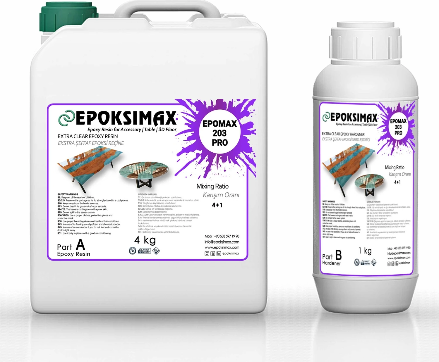 Masa ve Sehpa Için Epoksi Reçine 203 Pro 5 kg
