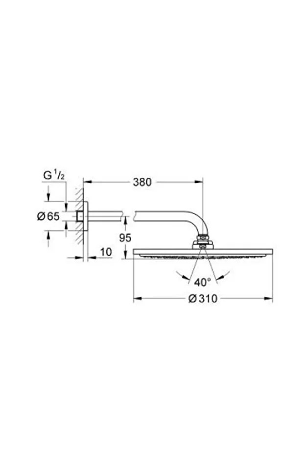 Rainshower Cosmopolitan 310 Tepe Duşu Seti 380 Mm, Tek Akışlı - 26056000