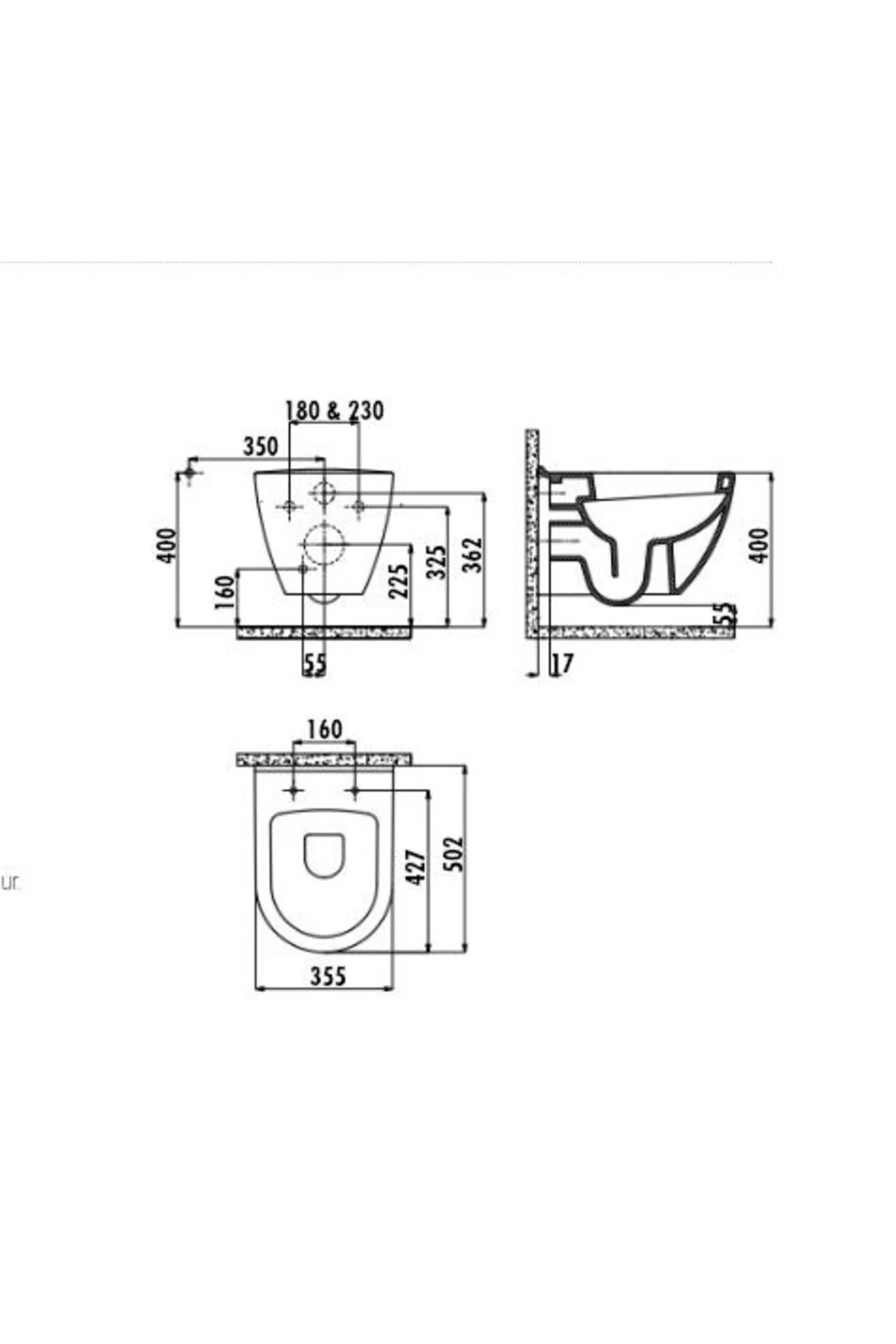 TP325.000T0 Asma Klozet Altın Nokta Dekorlu