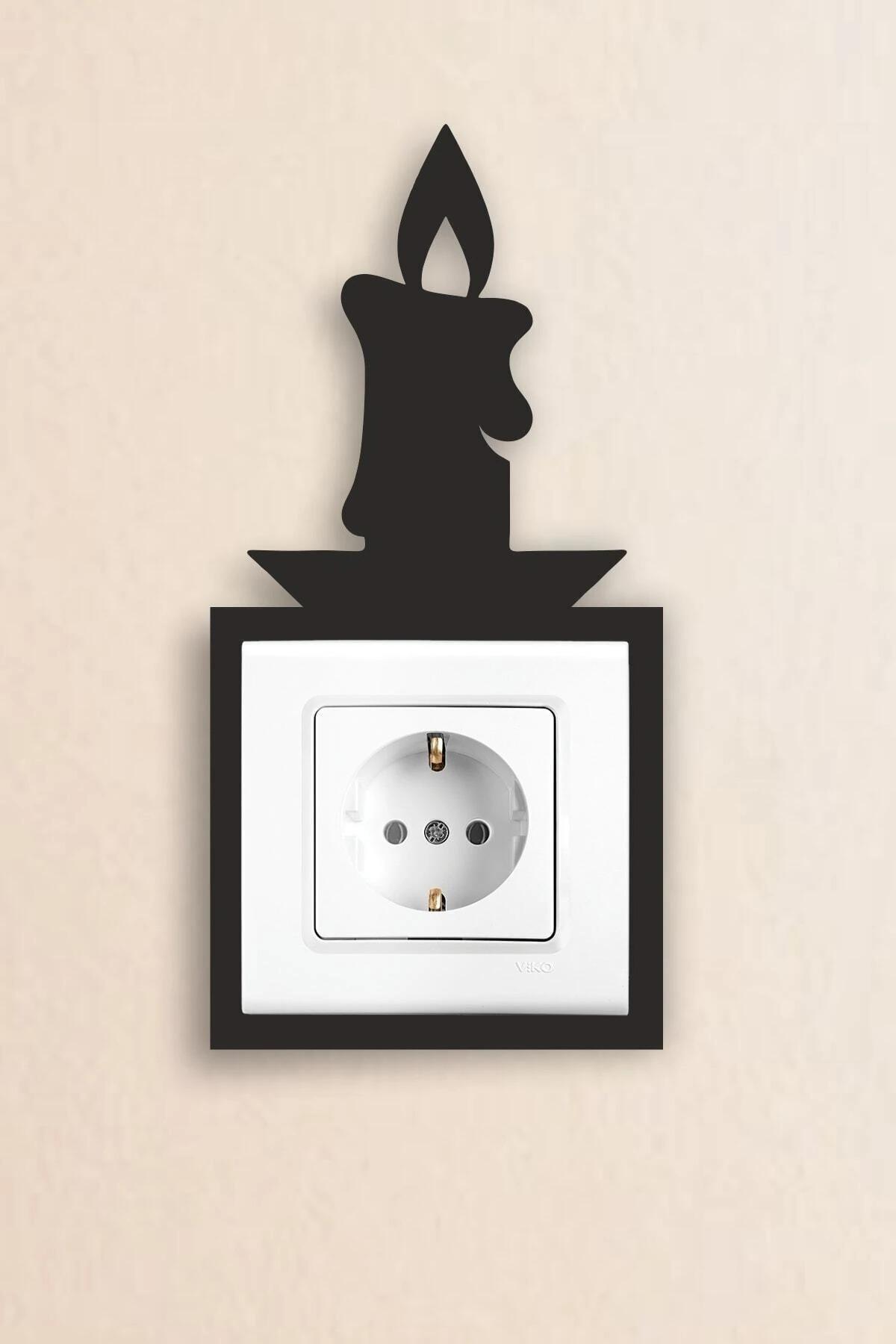Mum Temalı Ahşap Priz-anahtar Çerçevesi