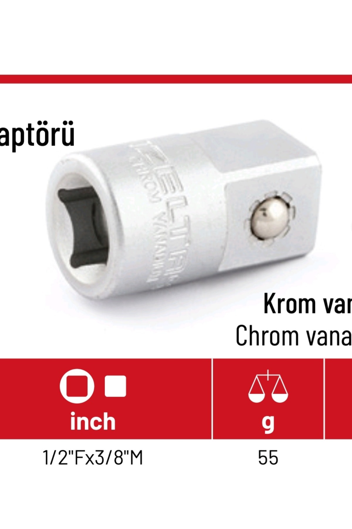 İZELTAŞ Lokma Adaptörü (1/2 - 3/8)