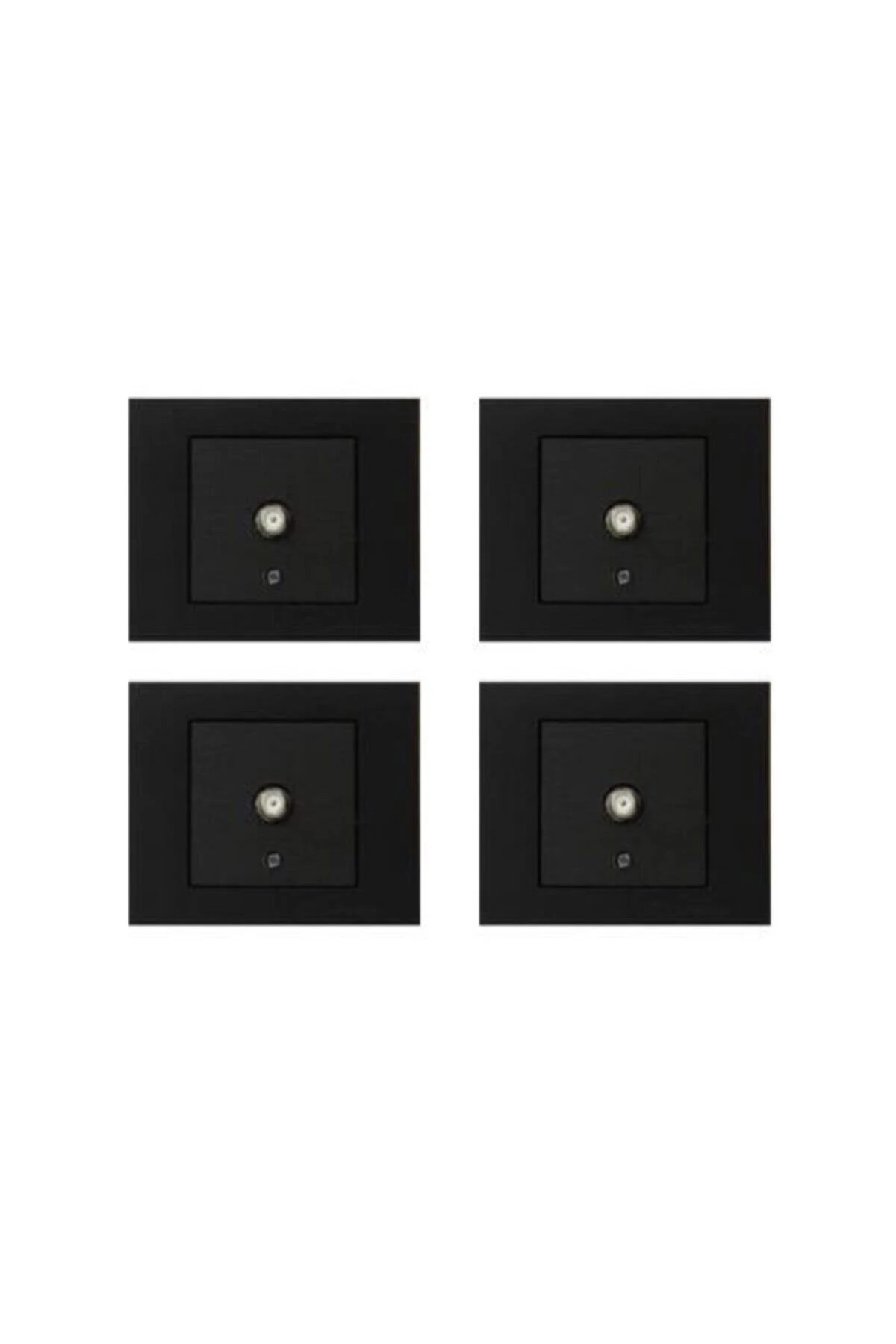 4 Adet Ovivo Grano Siyah Tv Prizi F Tip 4'lü (ÇERÇEVE DAHİL)