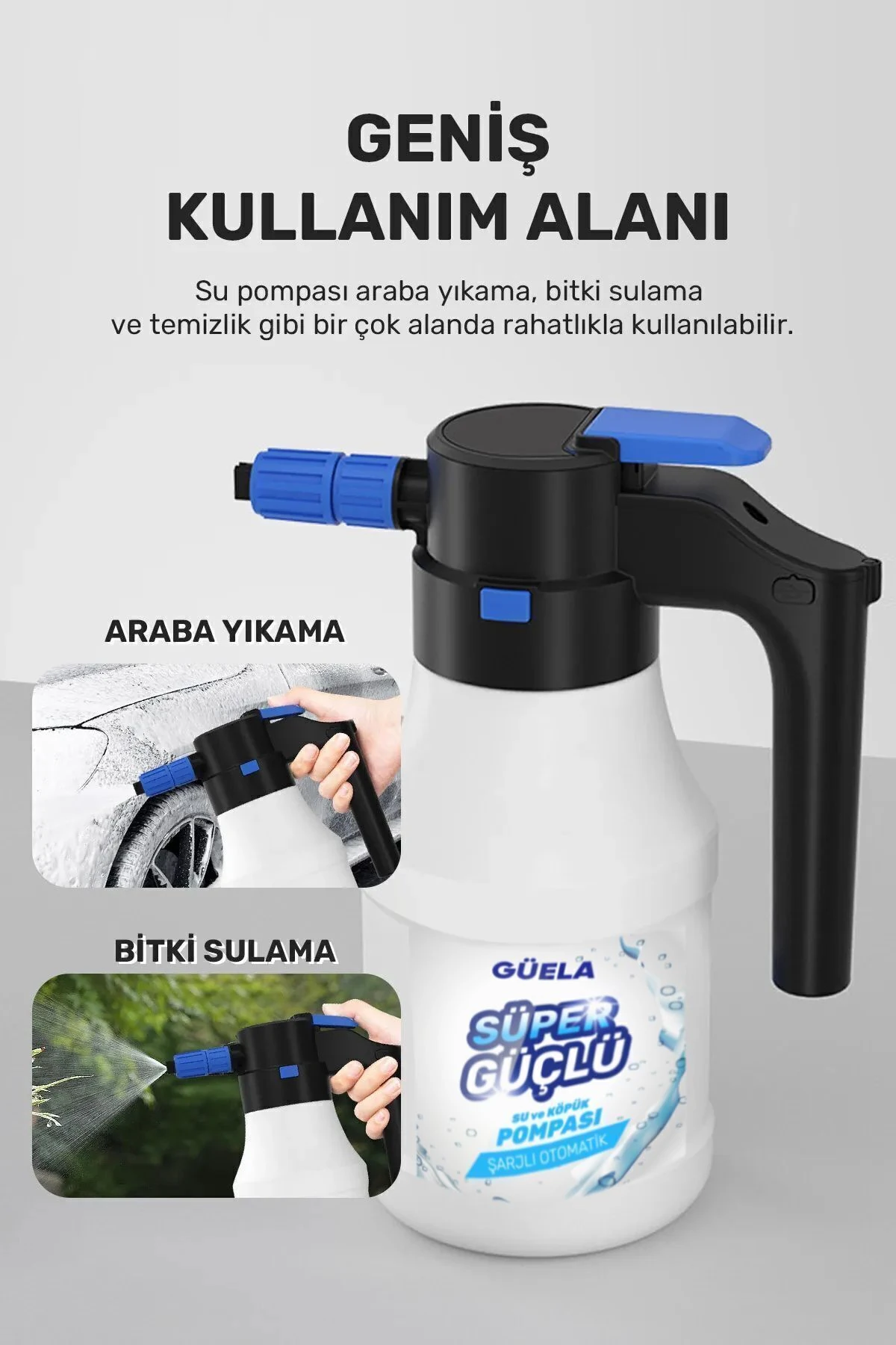 Yeni Model Şarjlı Otomatik Yüksek Basınçlı Oto Araba Yıkama Ve Temizleme Köpük Püskürtücü El Pompası