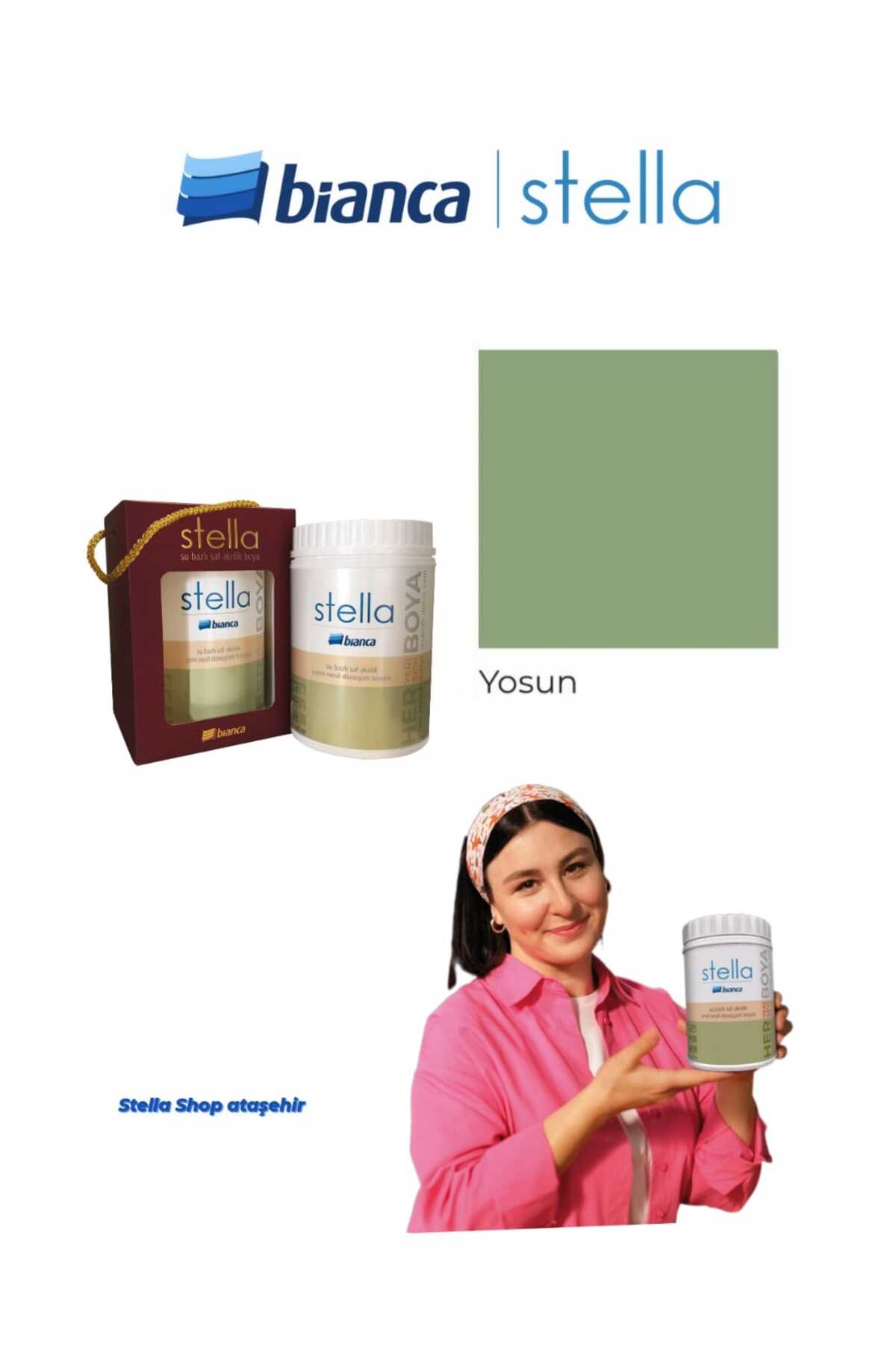 Stella Su Bazlı Saf Akrilik Boya 500ml - Yosun