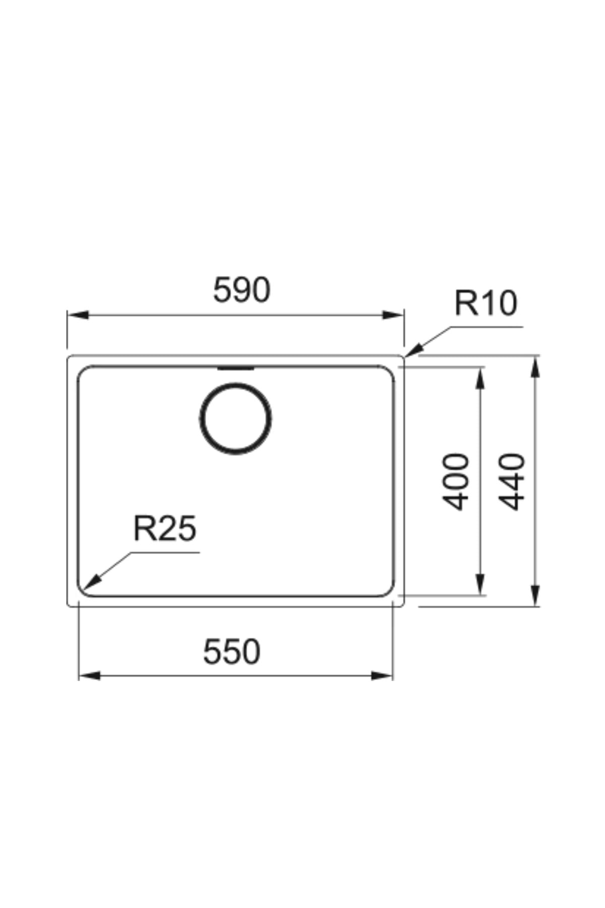 127.0655.173- Mythos Myx 210-55 Çelik Eviye