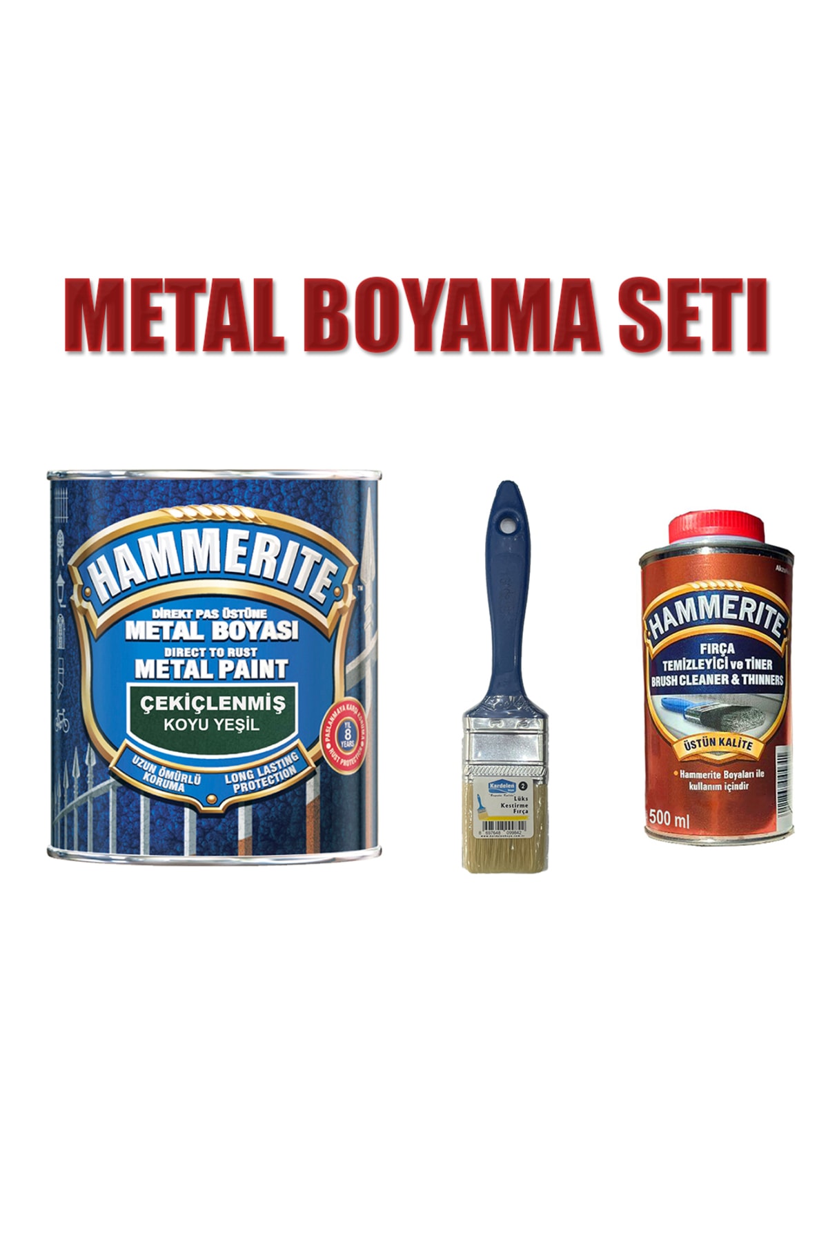 Hammerite Metal Boyama Seti 0.75LT Boya Fırça ve Tiner