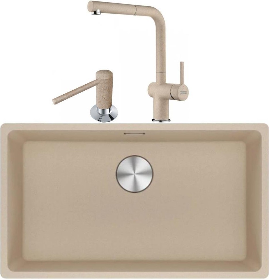 Maris Mrg 210/110-72 Avena Granit Eviye + Active Plus Doccia 2.0 Armatür + Comfort Sıvı Sabunluk Üçlü Set Avena