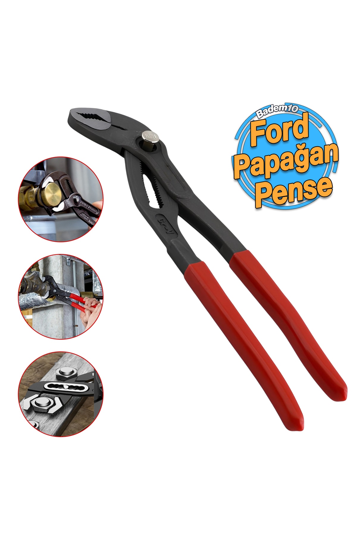 Fort Ayarlı Düğmeli Papağan Pense 25 Cm 250 Mm Çok Amaçlı Pense Sıkma Sökme El Aleti