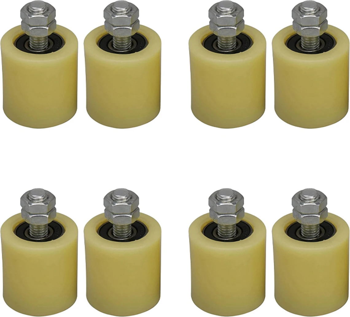 8 Adet 48X50MM Sarı Gümüş Naylon Çelik Düz Makaralı Rulman Kılavuz Tekerlek 6201 M12 Vida Elektrikli Kapı Sürgülü Kapı (Yurt Dışından)