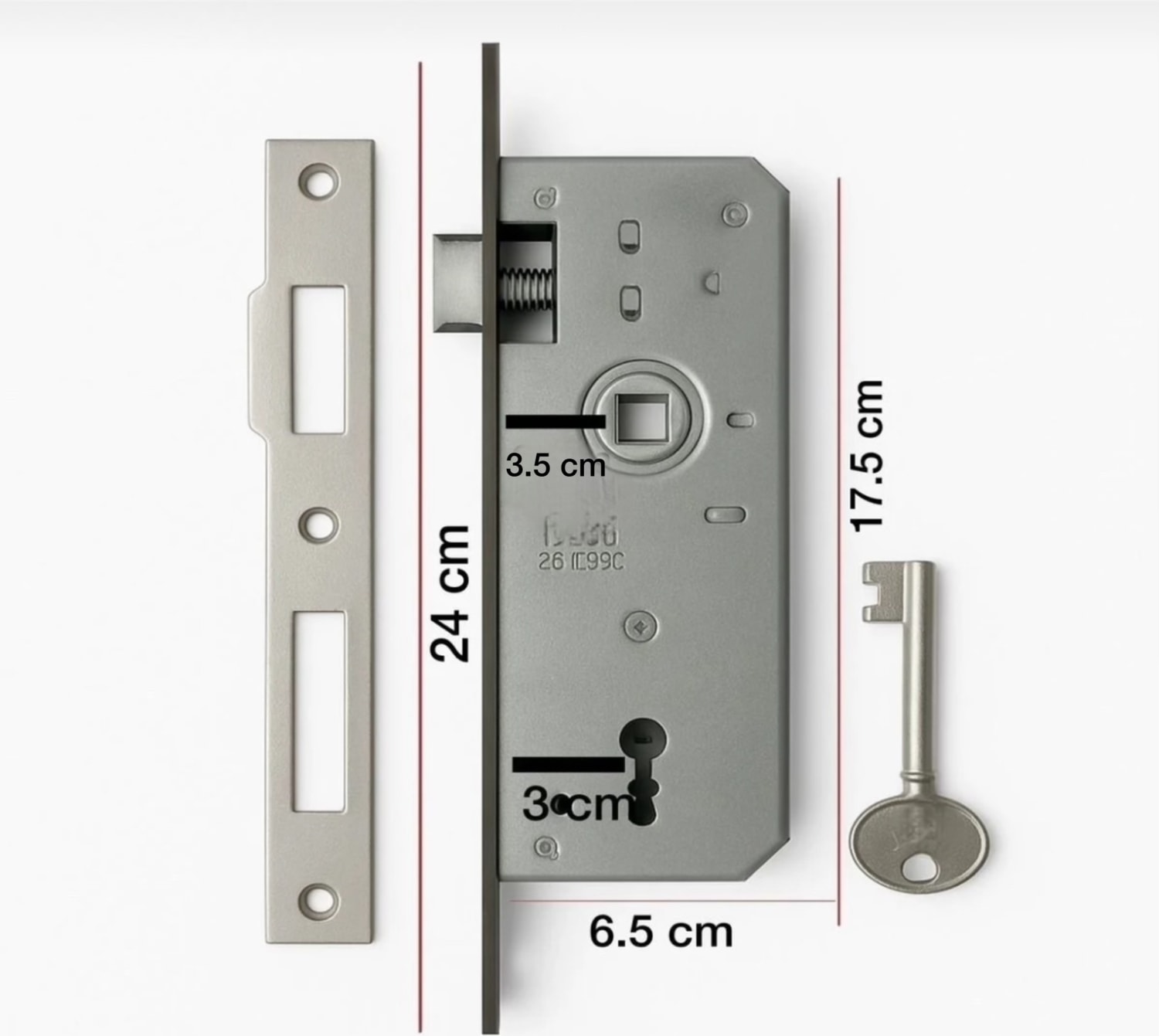 151R Iç Kapı Gömme Kilidi 35 mm Nikel Mobilya Kapı Kilidi