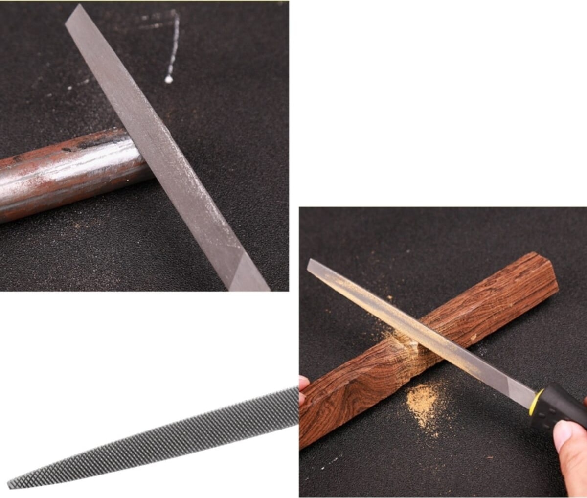 Üçgen Saplı Eğe ve Balık Sırtı Törpü Seti Büyük Boy 32CM Ege Takımı 2 Parça