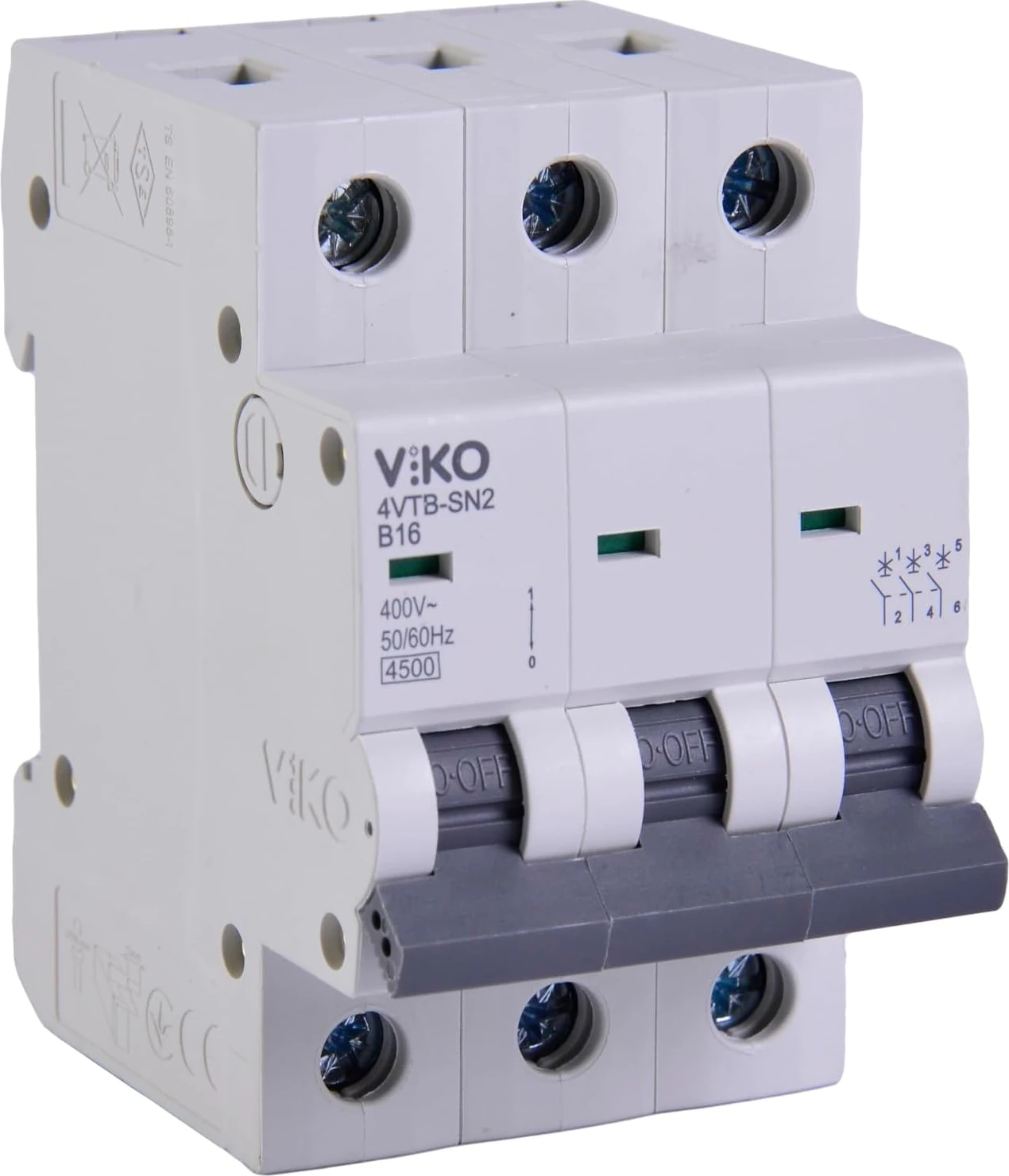 4VTB-3B16 Otomatik Sigorta 4,5ka B Tipi 3 Kutup 16A