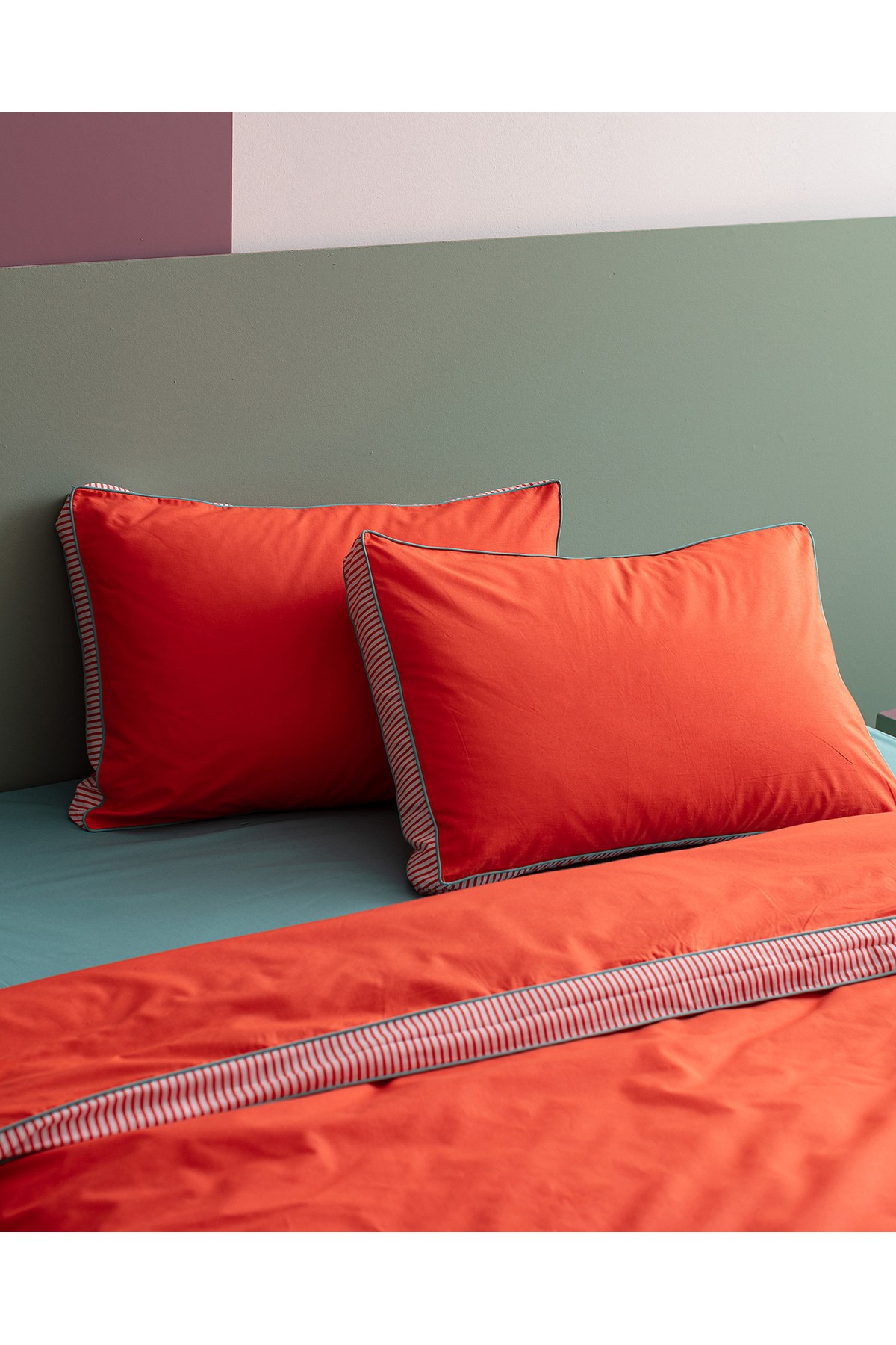 Allure King Size %100 Pamuk Nevresim Takımı - Turuncu