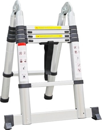 160 CM+160CM 5+5 Basamaklı A Tipi açılır tip Alüminyum Teleskopik Merdiven