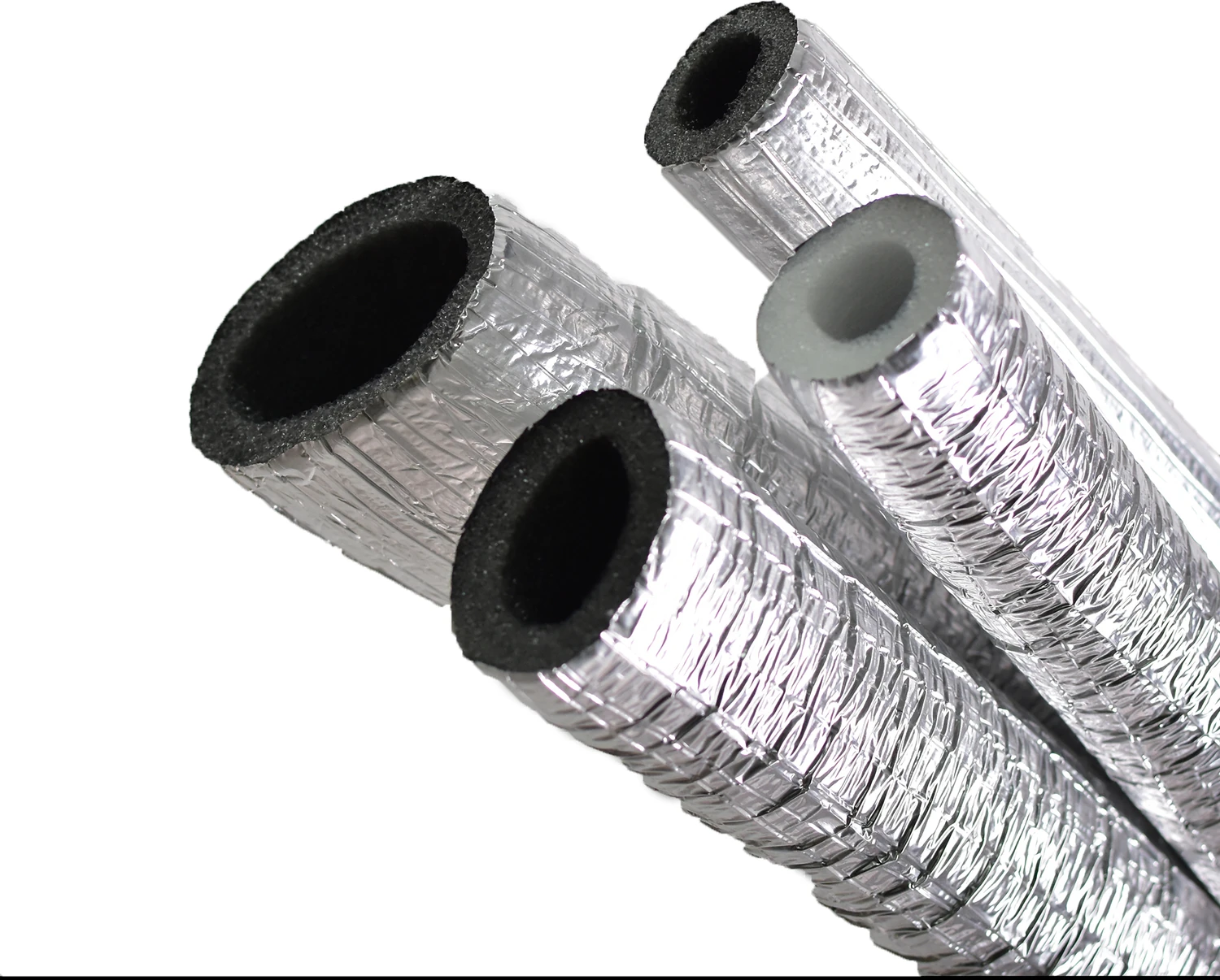 Alüminyum Folyo Kaplı Polietilen Boru İzolasyonu İç Çap 1 İnch Uzunluk 2 Mt