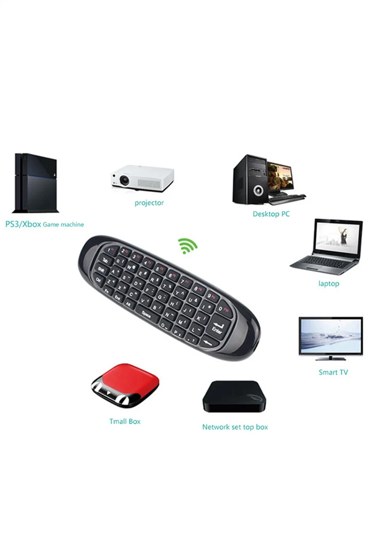 2.4 GHz Air Mouse Klavye Ses Anahtarlı Jiroskop Akıllı Tv Android Box Klavyeli Uzaktan Kumanda