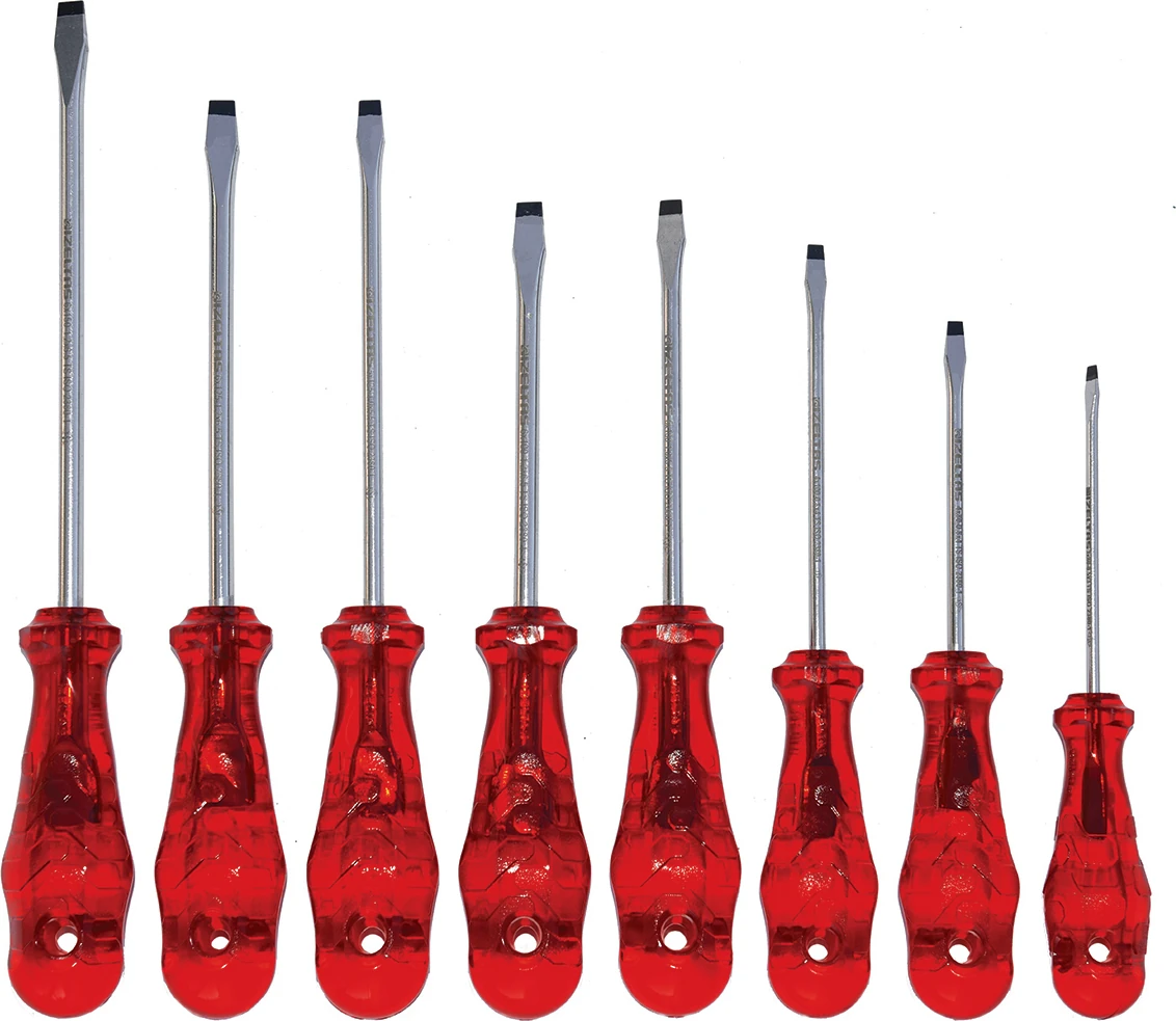 Izeltaş Kraft Seri Düz Uçlu Tornavida Seti (8 Parça)