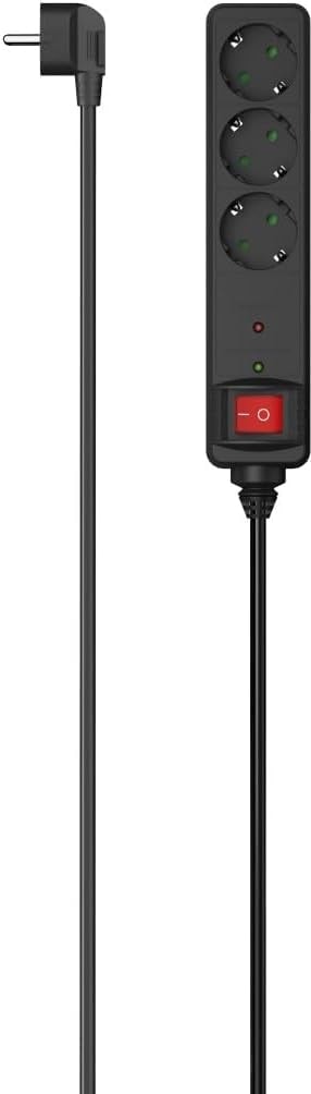 3'lü Akım Korumalı Priz,1.4m,siyah