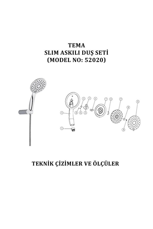 Slim Askılı Duş Seti (MODEL NO: 52020)