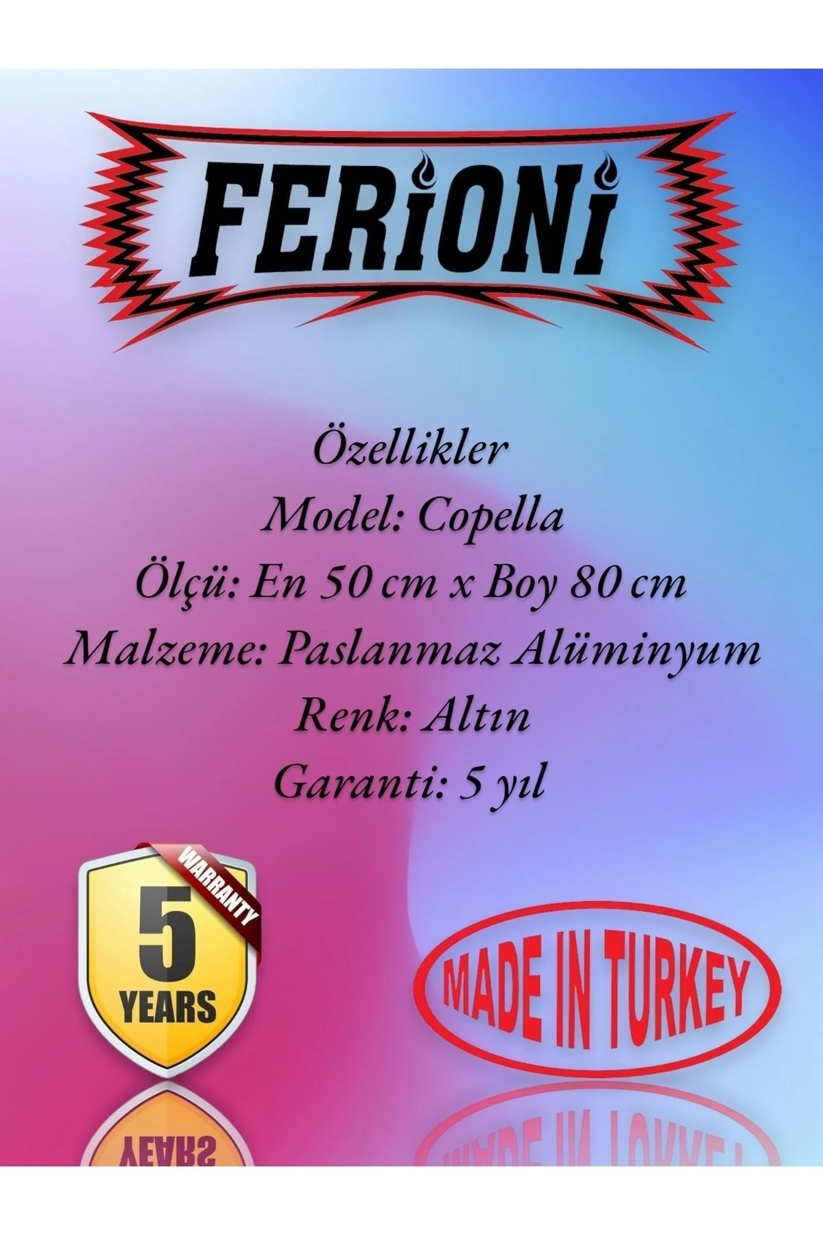 Alüminyum Havlupan Altın 50cm x 80cm