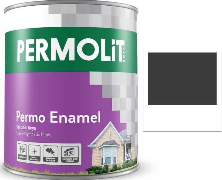 Permolit Enamel Sentetik Yağlı Boya Siyah 0.250 Lt.