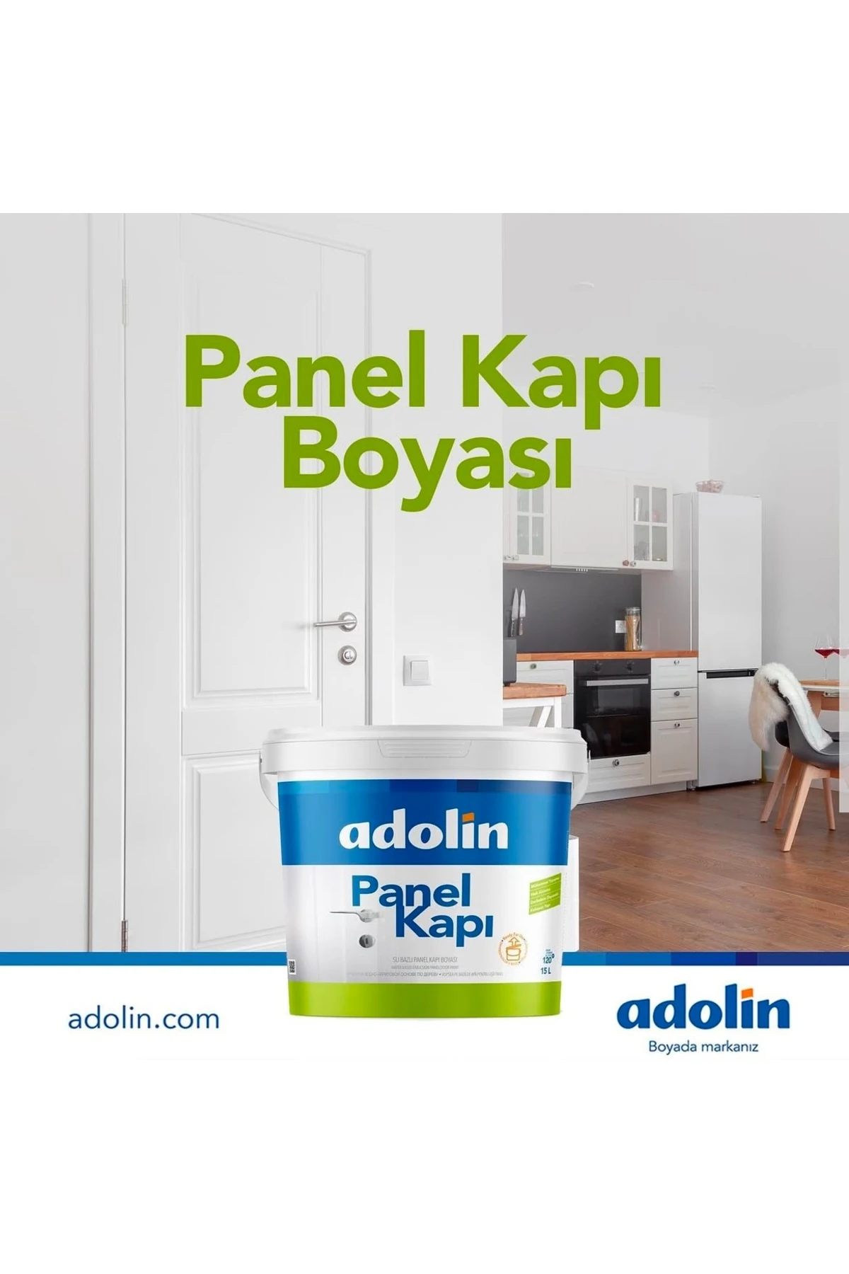 Adolin Su Bazlı Panel Kapı Boyası (0.75 LT)