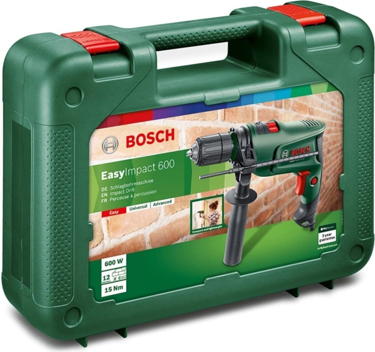 BOSCH Easyimpact 600 13MM 600 Watt Darbeli Matkap + 103 Parça Matkap Ucu Vidalama Ucu Lokma Ucu Seti