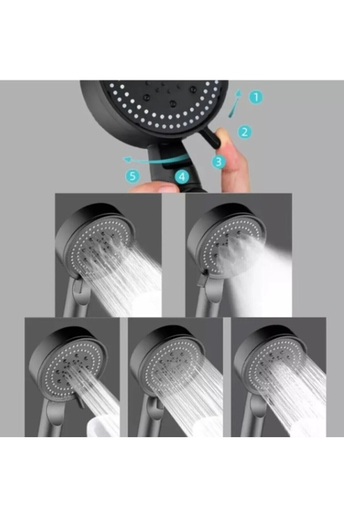 5 FONKSİYONLU SİYAH MAFSALLI DUŞ SETİ