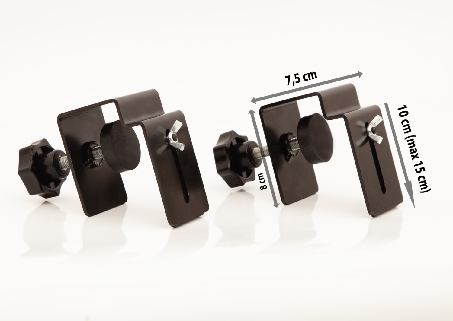 Çekmece Önü Sıkıştırma Klipsi Montaj Aparatı Siyah 2’li Set | 10-15 cm Ayarlanabilir