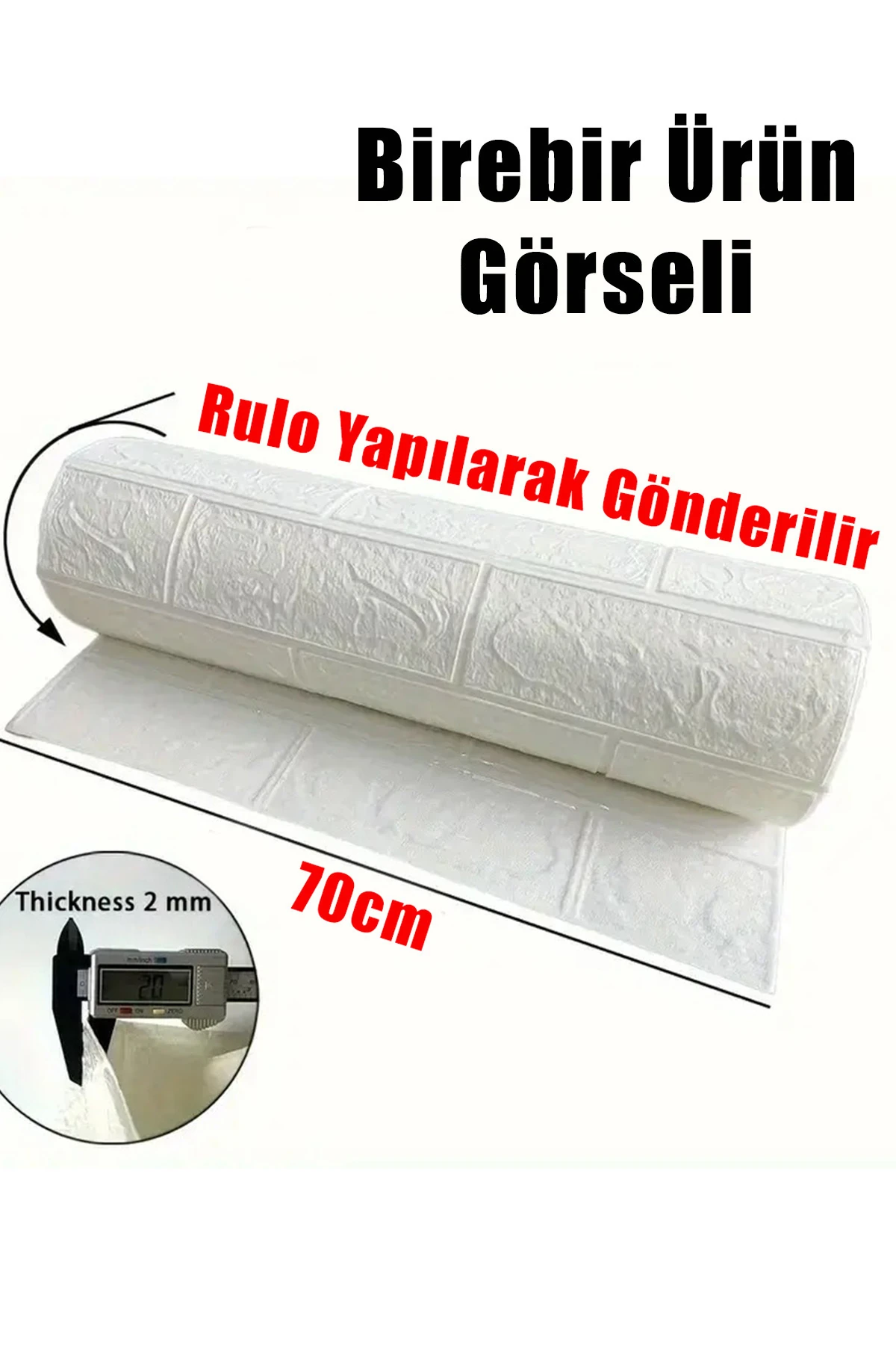 Yeni Baskı* Kendinden Yapışkanlı Duvar Kağıdı Esnek Köpük Paneli 3d Boyutlu Desen Beyaz 70x77