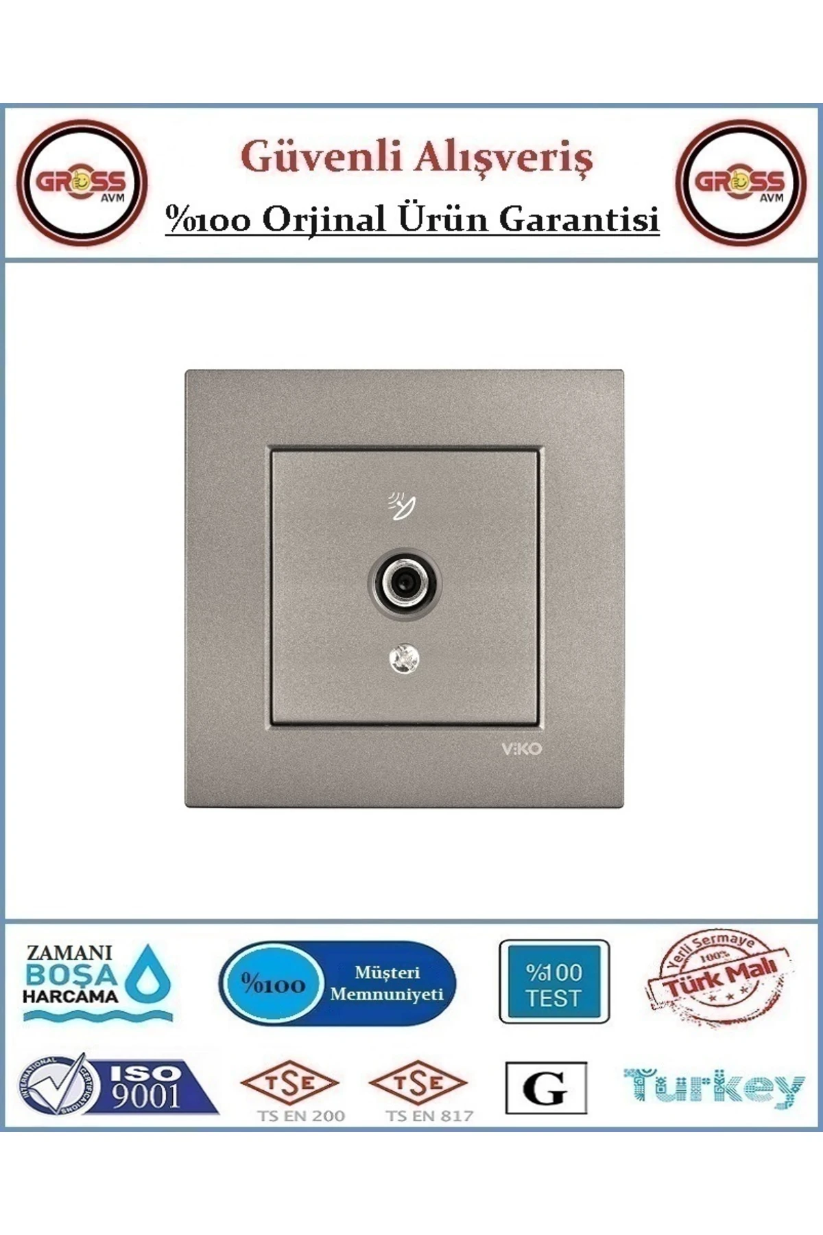 Novella F Konnektör Uydu - Çerçeve Dahil - Orjinal Ürün - Renk Antrasit