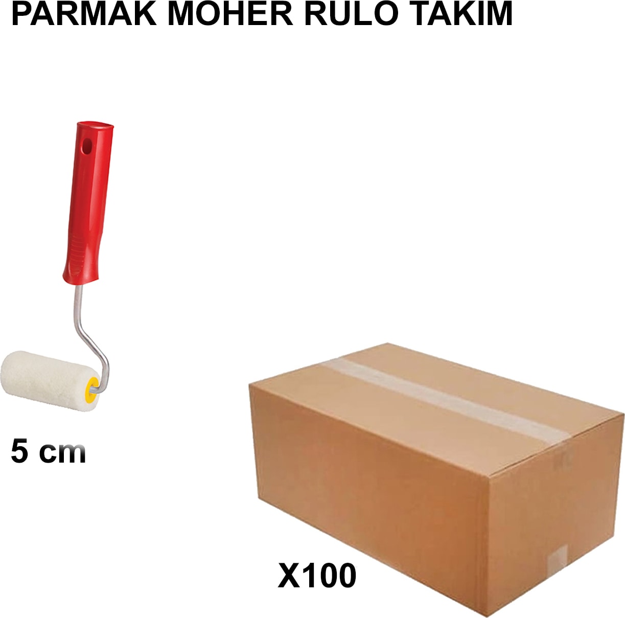 İZMİR FIRÇA Izmir Fırça Arge Toptan Parmak Moher Rulo Takım 5 CM-100 Adet 010697