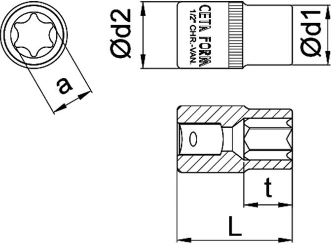 C26-10 E10 Dış Torx Lokma Anahtar