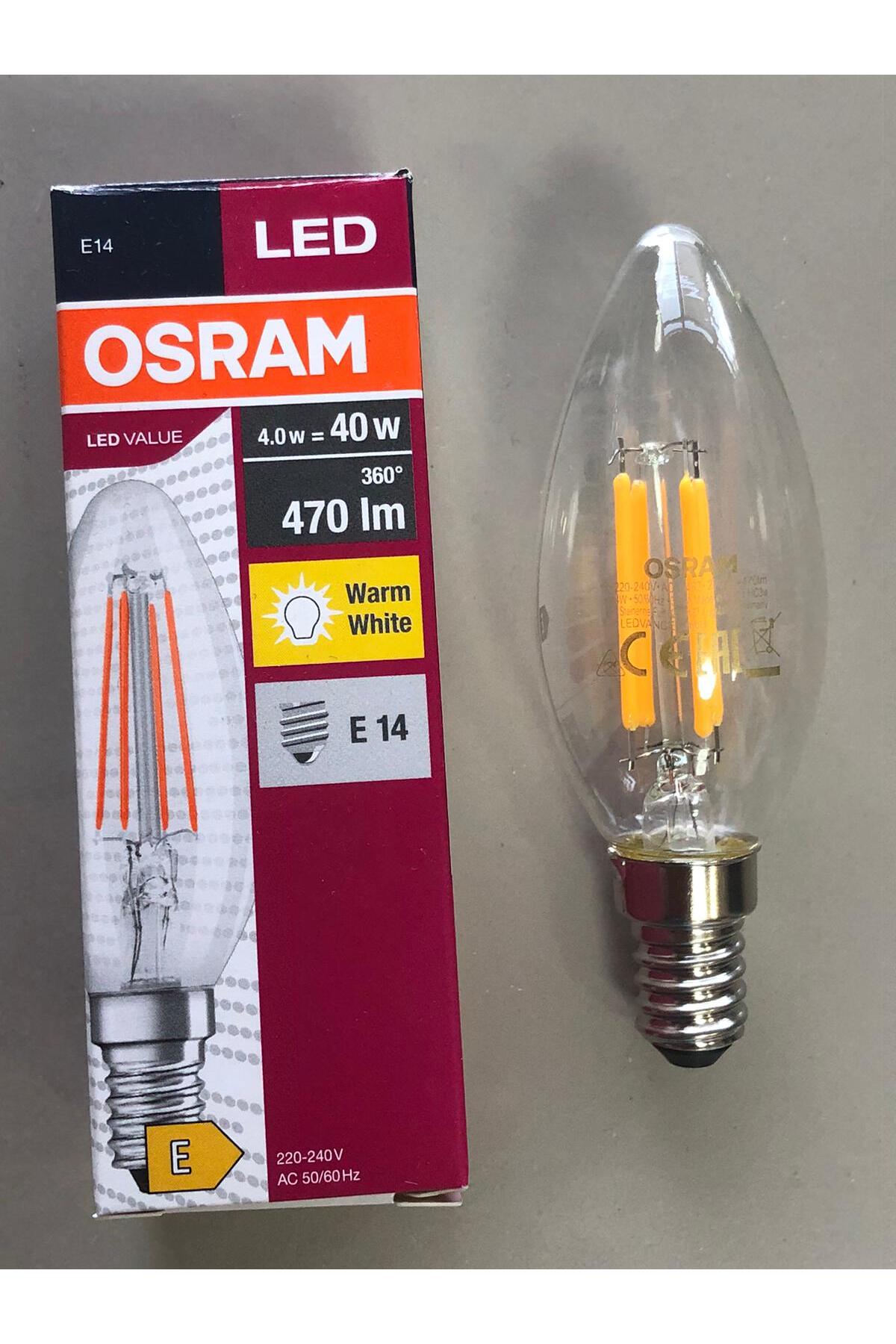 RUSTİK LED LAMBA E14 4W=40W 470 LÜMEN 2700K SARI