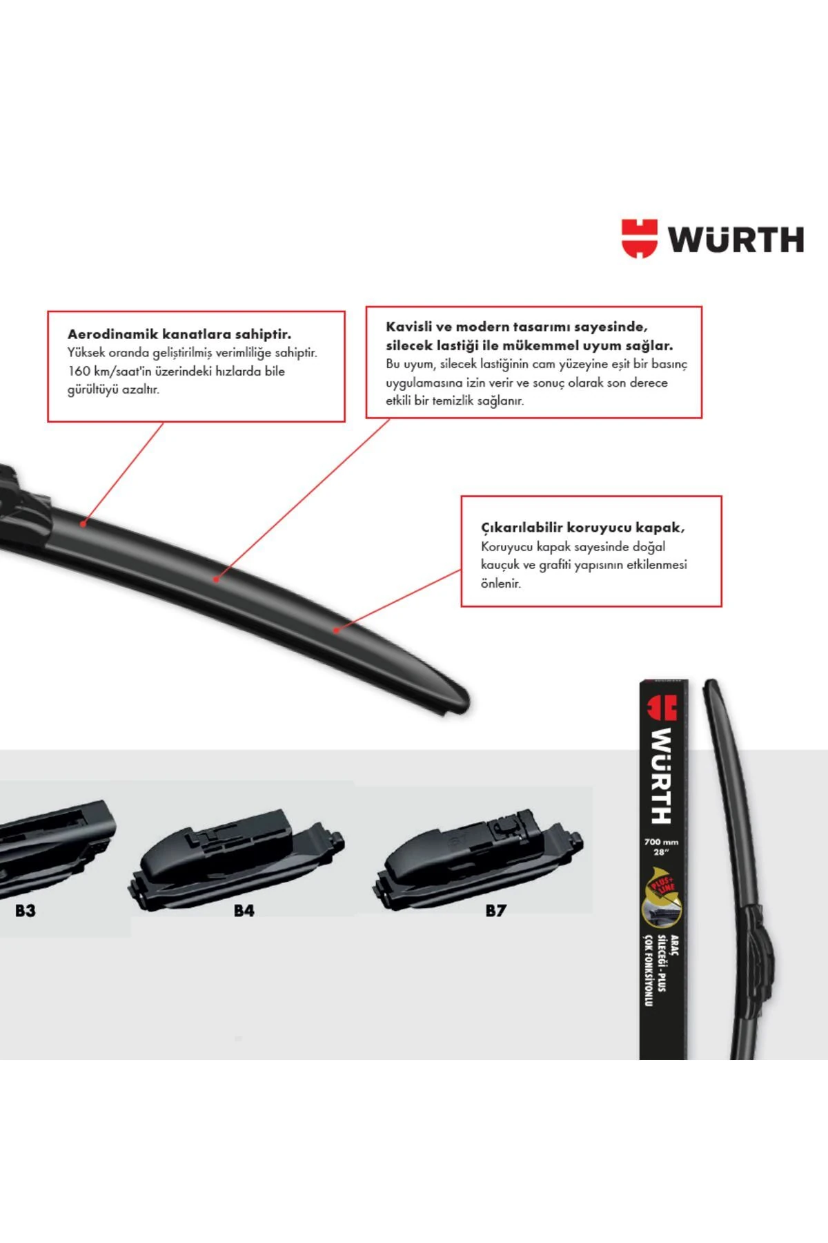 WÜRTH 4 MEVSİM ARAÇ SİLECEĞİ 350mm 14''