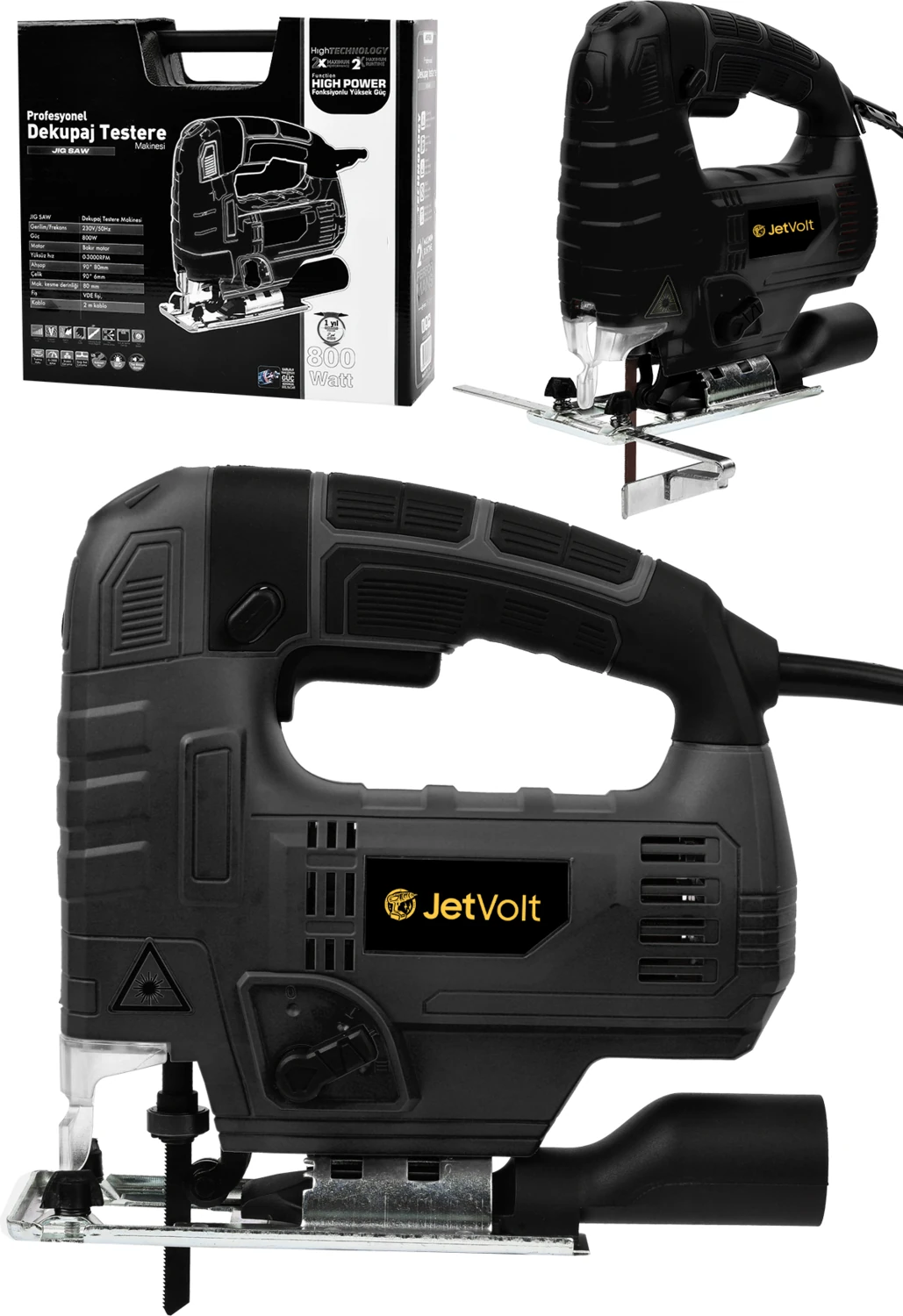 800W Bakır Sargılı Professional Devir Ayarlı Dekupaj Bıçkı Testere Makinası - Siyah