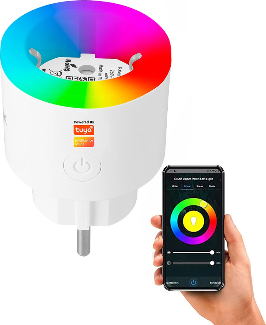 Swapp Sl-03 16A Akım Korumalı Akıllı Priz Rgb Işıklı 2.4 G Wifi Tuya Destekli