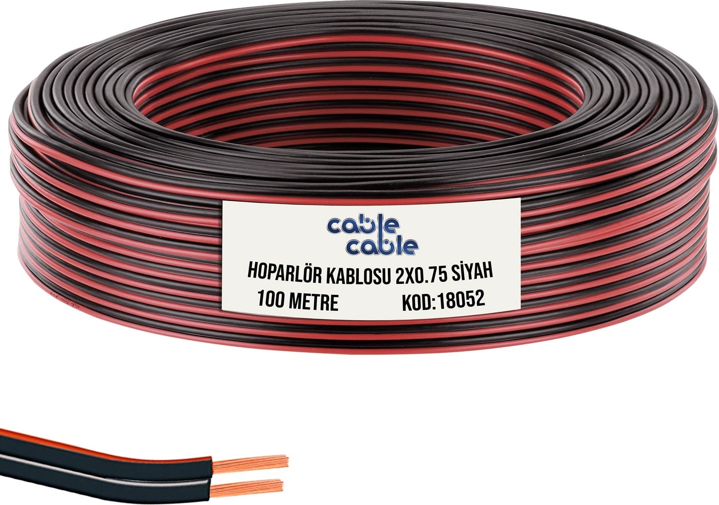 Elektrik Kablosu Kordon 2x0.75 Siyah 100mt