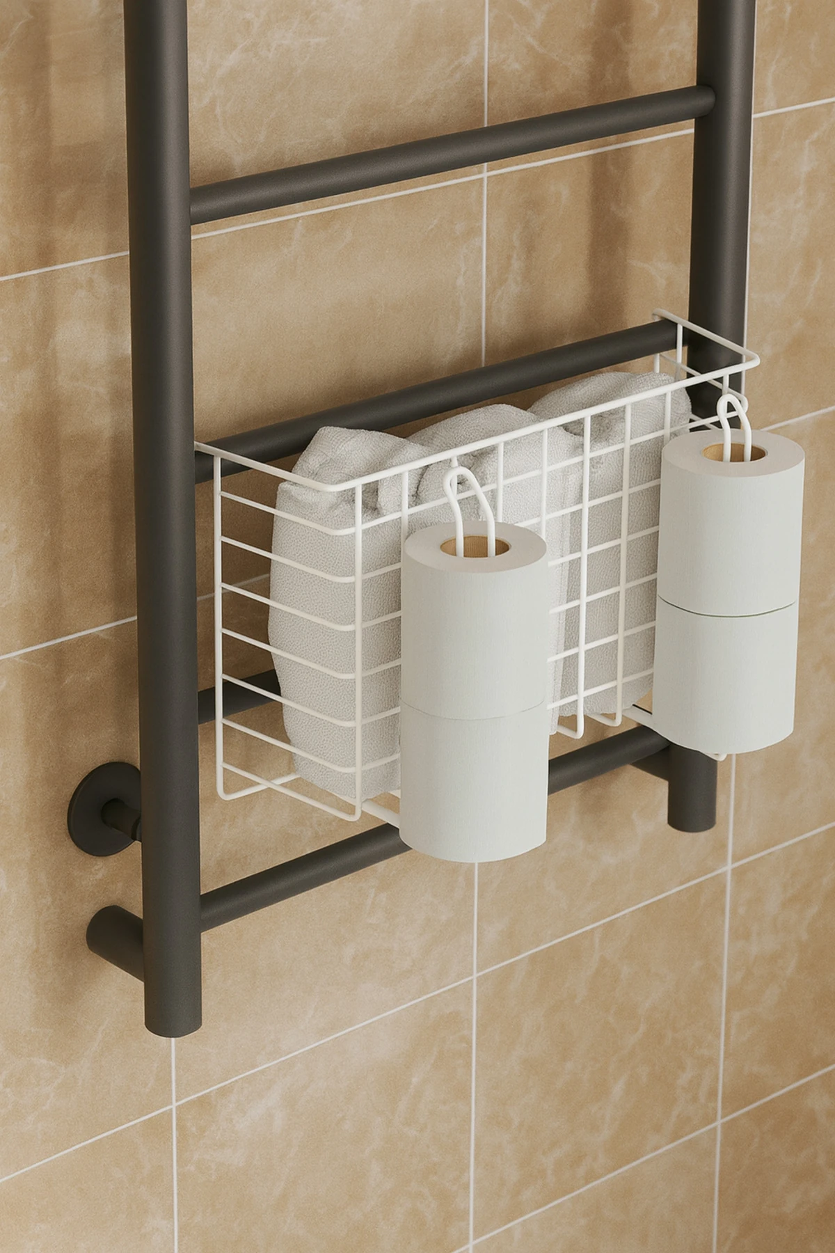 Banyo Düzenleyici Organizer Şampuanlık Havlupan Askısı Havluluk Siyah Banyo Rafı Mutfak Rafı