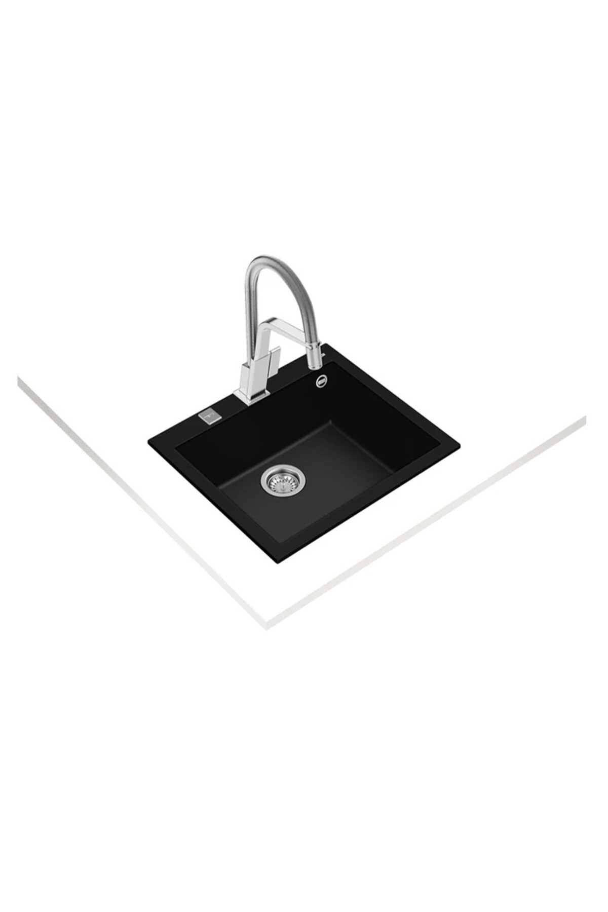 ForSquare 50.40 TG Tezgah Üstü Siyah Granit Evye