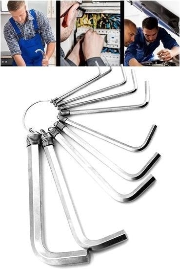 9 Parça Profesyonel Çelik Alyan Anahtar Seti