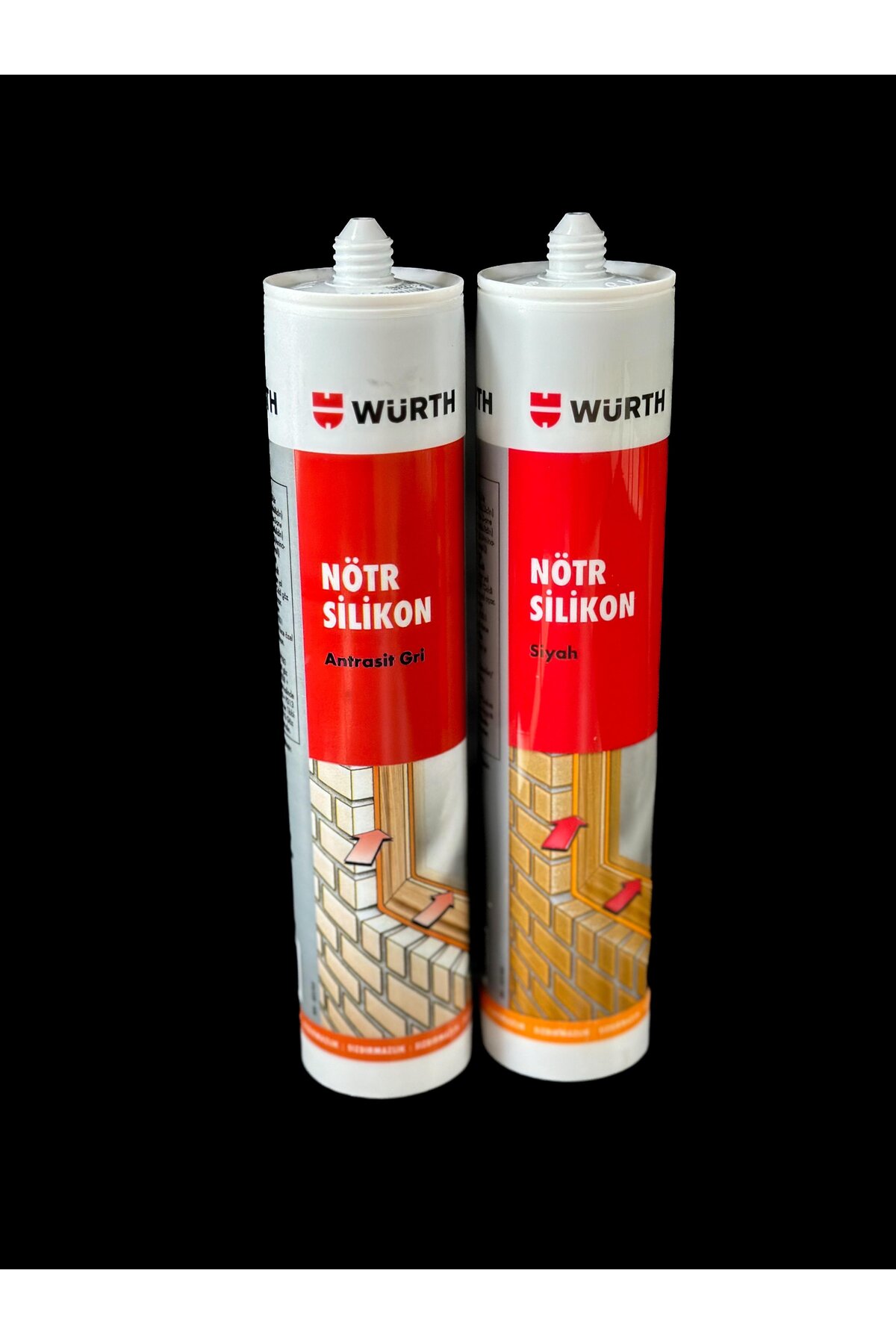 Nötr Silikon Antrasit Gri ve Siyah 2'li set