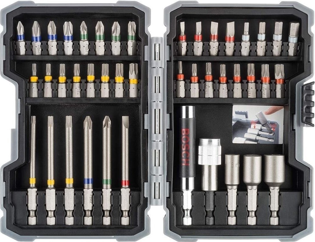 Professional Gsb 185-LI 2.0 Ah Tek Akülü Kömürsüz Motor Darbeli Matkap + 23 Parça Aksesuar Set - 06019K3102 +  Professional 43 Parça Vidalama Ucu Seti -2607017164
