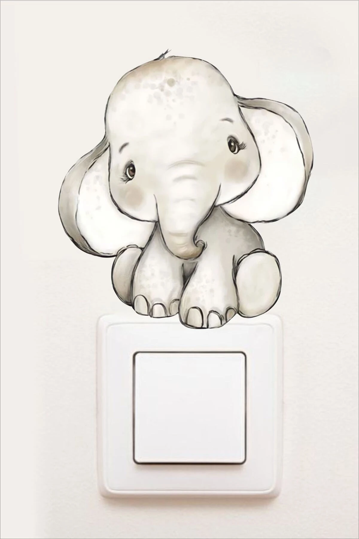 Sevimli Fil Priz Sticker Çocuk Odası Dekor