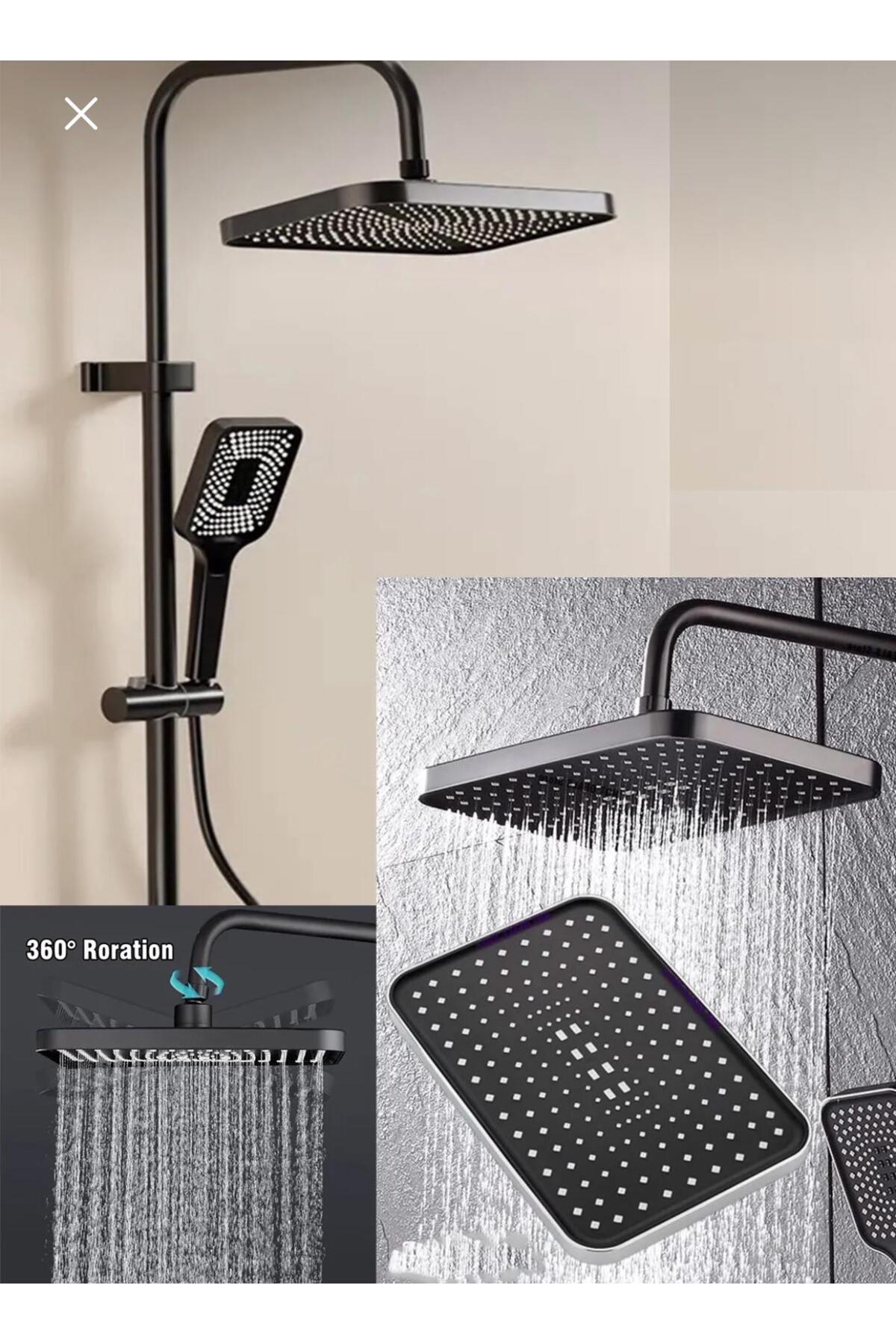 PREMIUM MAT SİYAH TEPE DUŞ SETİ,MAT SİYAH YAĞMURLAMA TEPE DUŞ SETİ,PREMIUM ROBOT DUŞ