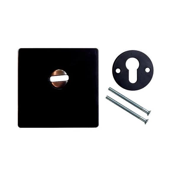 Siyah Kare Kapı Göbeği Çelik Rozet Barel - Barel Muhafazası