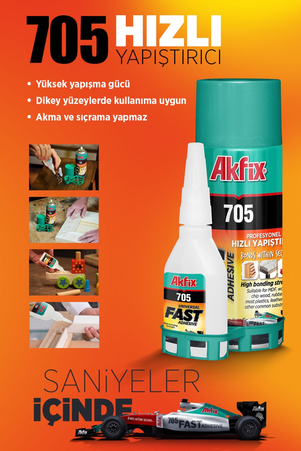705 Üniversal Hızlı Yapıştırıcı 50GR+200ML