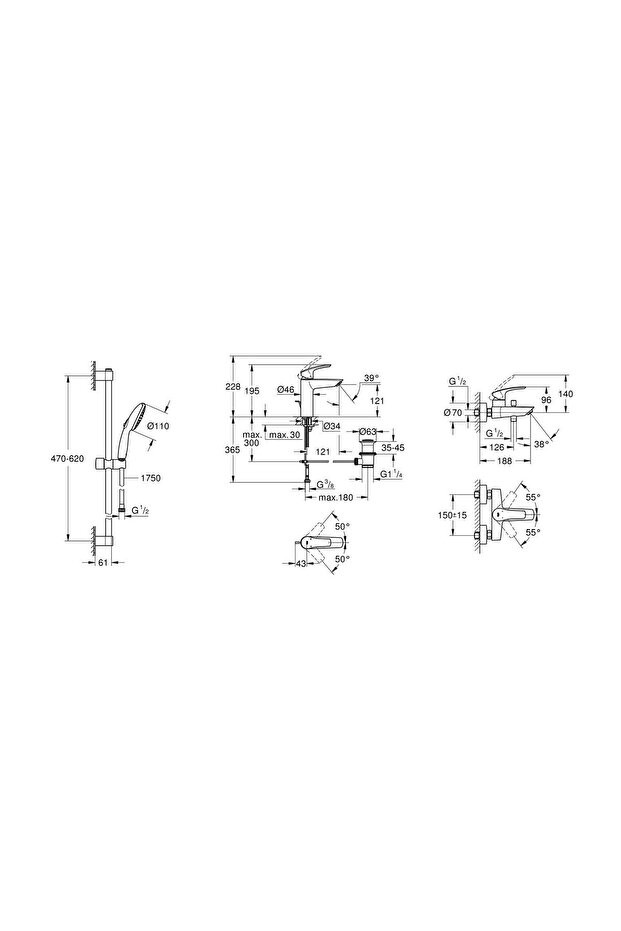 Eurosmart Sıva Üstü Mat Siyah Set - 333002433SET