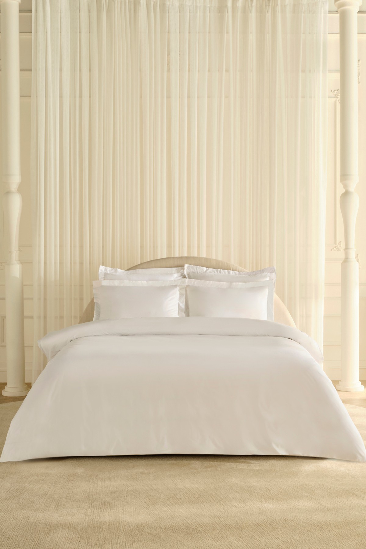White Collection Ina Çift Kişilik Percale Nevresim Takımı Beyaz