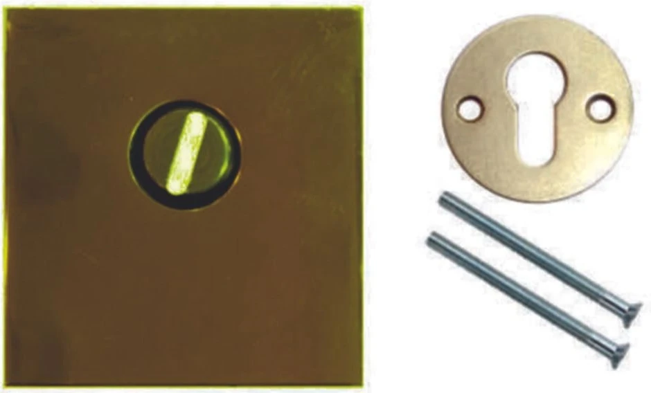 Sarı Kare Kapı Göbeği Çelik Rozet Barel, Dayanıklı ve Şık Tasarım